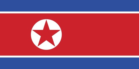 Flag of North Korea, Vector illustration