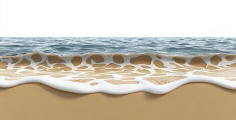 Obraz premium An isolated beach, featuring a beach sand texture di-cut on white
