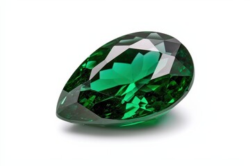 Fototapeta premium A stunning emerald gemstone displaying brilliant facets and vibrant color.