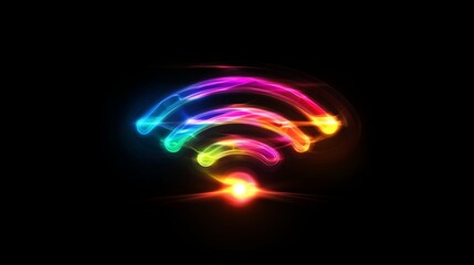 Obraz premium Wi-Fi symbol with bright visual design represents seamless connectivity and modern communication technology. Emphasizing the importance of wireless networks in today's digital world.