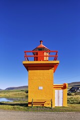 Lighthouse, Svalbarðseyri, Iceland, Europe