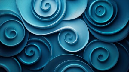 Swirling patterns in teal and blue abstract art digital design modern aesthetic