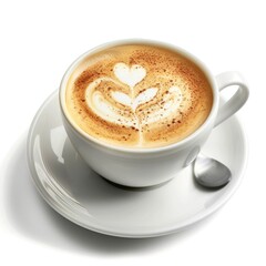 Fototapeta premium A cup of coffee latte in white background