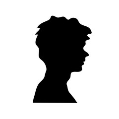 male head from side silhouette
