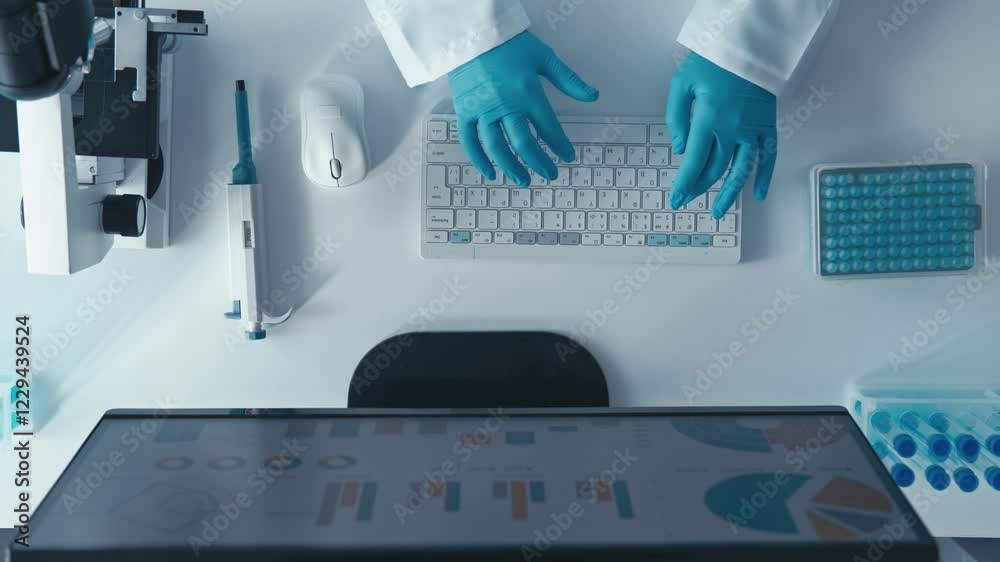 Aufkleber A specialized laboratory workspace that showcases advanced digital analysis and microscopy tools designed for various scientific applications in areas such as biology, biomedicine, and chemistry
