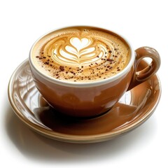 Obraz premium A cup of coffee latte in white background