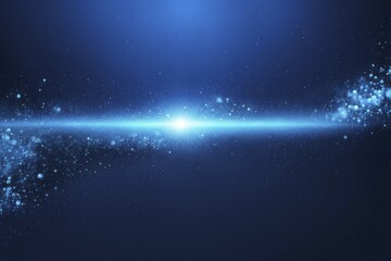 Obraz premium A serene beam of blue light with sparkling energy against a dark background, AI generated