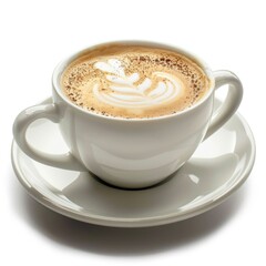 Obraz premium A cup of coffee latte in white background
