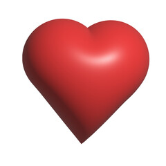 Red heart 3D icon illustration isolated on transparent background