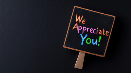 National Employee Appreciation Day. We appreciate you on colorful chalkboard sign