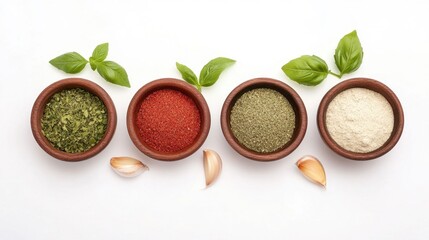 Varieties of Seasoning for Pizza Including Oregano and Basil Mixes