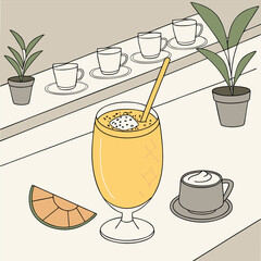  Tropical Mango Smoothie in Artisan Glas