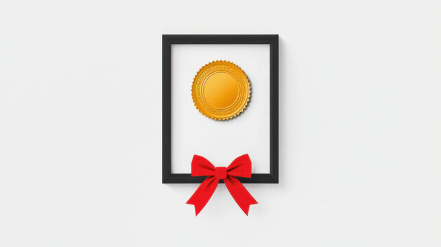 National Employee Appreciation Day. Framed certificate with gold seal and red bow