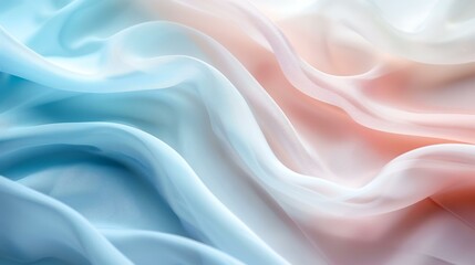 Fototapeta premium Pastel fabric waves, soft texture, elegant drape, light background, ideal for fashion design