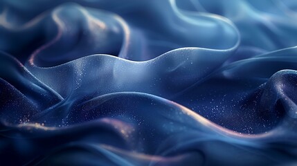 Shimmering blue fabric, soft waves, luxurious texture, elegant background, ideal for fashion or design