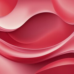 Smooth flowing abstract art with gradient curves in shades of red and pink, AI generated