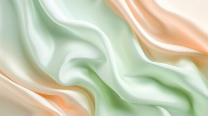 Obraz premium Soft pastel silk fabric texture, elegant drapes, flowing waves, luxurious background, ideal for fashion or design