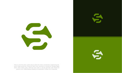 Initials S logo design. Initial Letter Logo. Innovative high tech logo template.