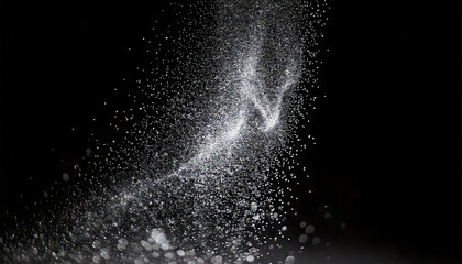 Obraz premium Generated image, Powder is flying around. Black background