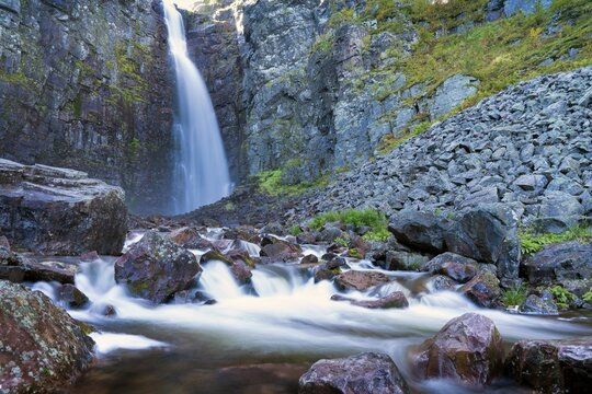 Njupesk&auml;r, the highest waterfall in Sweden, Fulufj&auml;llet National Park, Dalarnas l&auml;n, Dalarna County, Sweden, Europe
