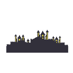 Fototapeta premium silhouette of a royal castle building without background