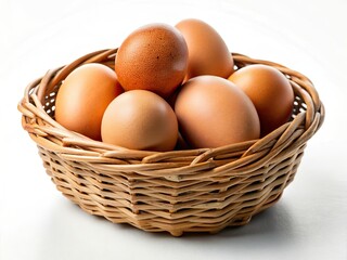 Minimalist Healthy Food Gift: Eggs in Rattan Basket