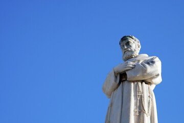 Statue of a priest, Chipiona, Andalucia, Spain, Europe