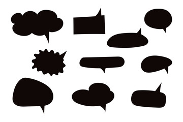 Speech bubble icon, speech balloon, speech bubble icons of different shapes