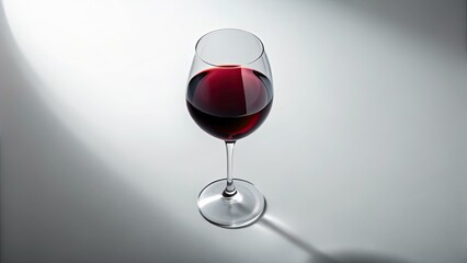 Minimalist Red Wine Glass, Elegant Still Life, White Background