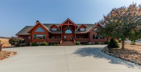 Spacious log home for sale in peaceful rural area