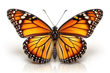 Obraz premium Monarch Butterfly Fashion Photography, White Background, Elegant Wings