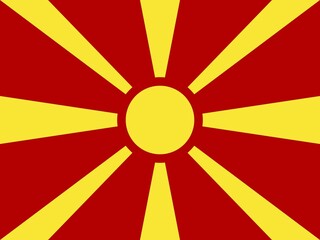 Official national flag of the former Yugoslav Republic of Macedonia, Macedonia, Europe