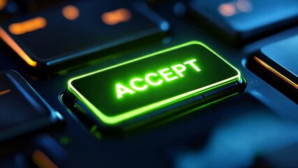 Accept green glowing button is on the keyboard