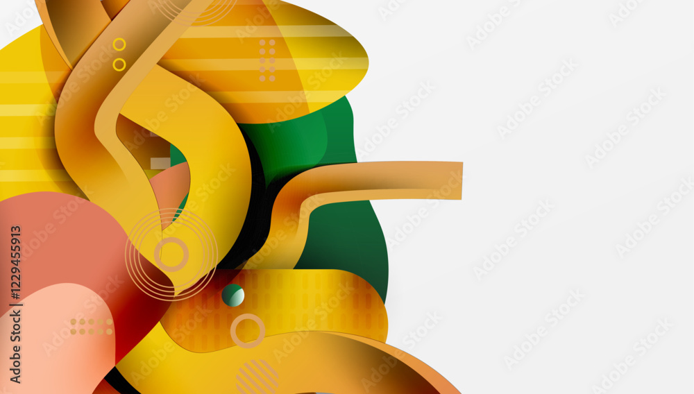 Poster Abstract liquid shapes and lines background