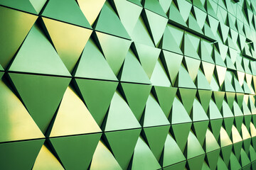 Geometric wall background with triangles.