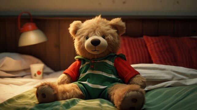 Teddy Bear in a Bedroom