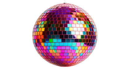 Shiny disco mirror ball isolated on transparent background