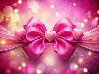 Pink Bow with Hearts - Conceptual Photography AI Art