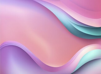 Serene abstract art featuring gentle flowing waves in pastel gradients of pink, purple, and blue, AI generated