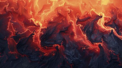Fiery lava design with glowing orange against dark, turbulent textures, evoking intense heat, AI generated