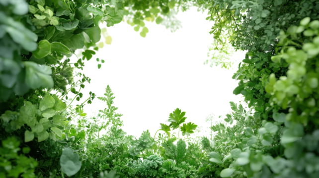 Lush green foliage creates a tranquil atmosphere in a garden setting during daylight hours