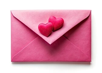 Pink Envelope with Red Hearts - Documentary Photography AI Art