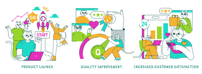 Customer Satisfaction. Flat Vector Illustration