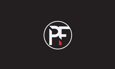 PF, FP , F , P , Abstract Letters Logo Monogram	