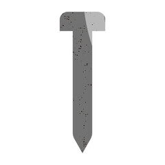 Stylized illustration of a metal nail.