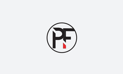 PF, FP , F , P , Abstract Letters Logo Monogram	