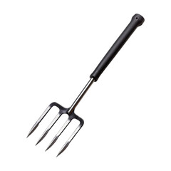 Naklejka premium sturdy pitchfork with sharp steel prongs and durable black handle, ideal for gardening or farming tasks