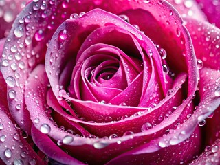 Pink Rose Petals, Water Drops, High Depth of Field, Macro