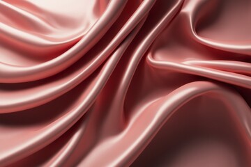Obraz premium Close-up view of pink silky fabric with smooth, shiny folds, showcasing elegance, AI generated