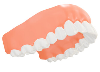 Anatomically correct upper jaw 3D rendering. Perfect for visualizations related to oral care and prosthodontics.